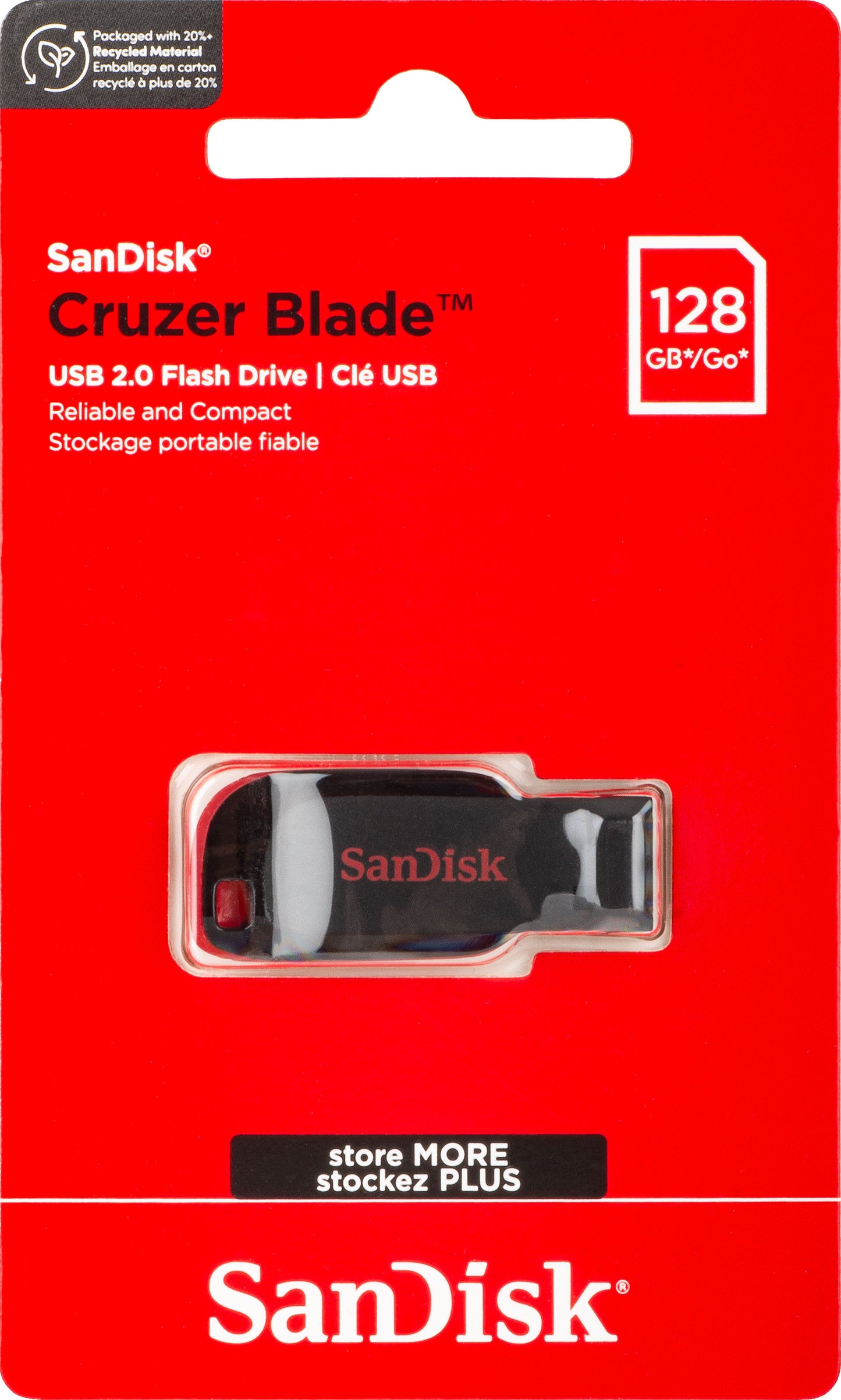 Ulkoinen USB-A-muisti SanDisk Cruzer Blade, 128Gb SDCZ50-128G-B35