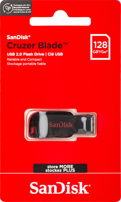 Ulkoinen USB-A-muisti SanDisk Cruzer Blade, 128Gb SDCZ50-128G-B35