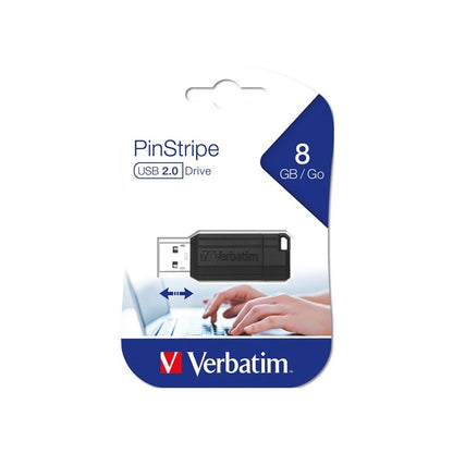External USB-A Memory Verbatim PenDrive Pinstripe, 8Gb