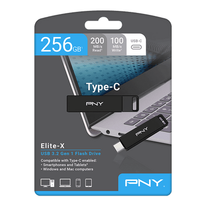 External USB-C Memory PNY PenDrive Elite X, 64Gb P-FDI64GELTXC-GE