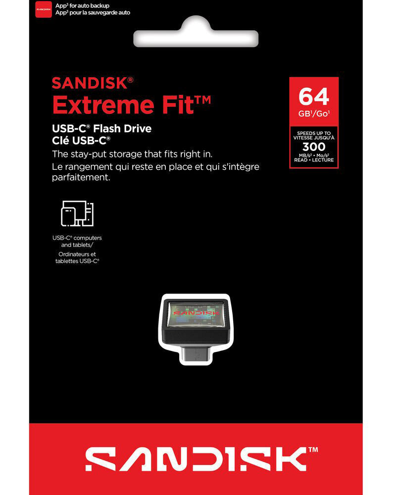 Ulkoinen USB-C-muisti SanDisk Extreme Fit, 64 Gt SDCZ530-064G-G46