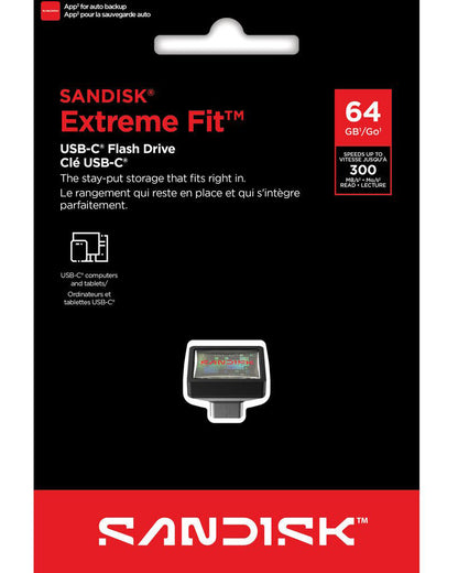 Ulkoinen USB-C-muisti SanDisk Extreme Fit, 64 Gt SDCZ530-064G-G46