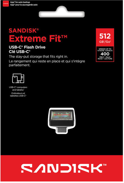 Ulkoinen USB-C-muisti SanDisk Extreme Fit, 512Gb SDCZ530-512G-G46