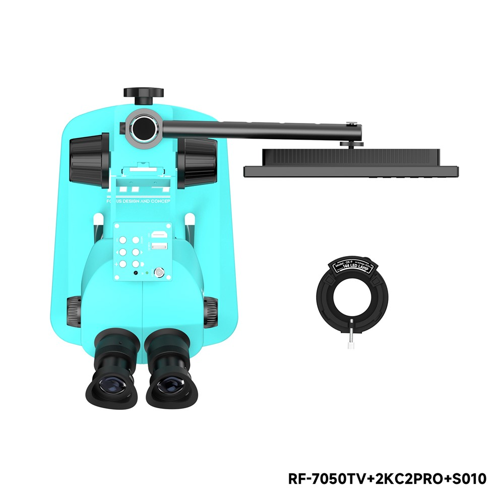 RF4 RF-7050TV -mikroskooppi näytöllä ja kameralla + 2KC2PRO + S010