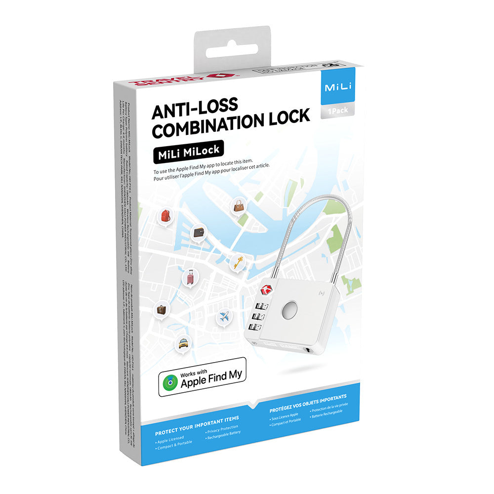 MiLi SmartTag MiLock Matkalaukku iOS-sarjalle, Valkoinen HD-P16-L