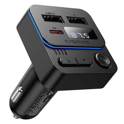 FM Bluetooth -modulaattori Borofone BC60 Hero, 2 x USB-A - 1 x USB-C