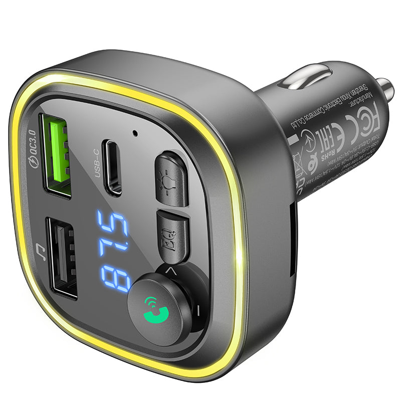 FM Bluetooth -modulaattori Borofone BC48, 2 x USB-A - 1 x USB-C