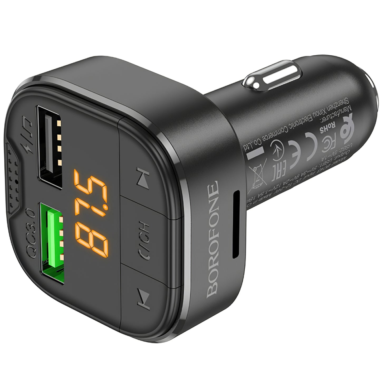 FM Bluetooth -modulaattori Borofone BC43 Flash, 2 x USB-A - 1 x microSD