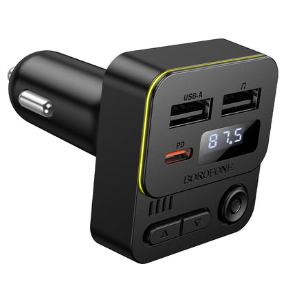 FM Bluetooth -modulaattori Borofone BC60 Hero, 2 x USB-A - 1 x USB-C
