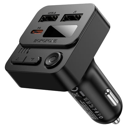 FM Bluetooth -modulaattori Borofone BC60 Hero, 2 x USB-A - 1 x USB-C