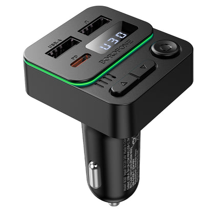 FM Bluetooth -modulaattori Borofone BC60 Hero, 2 x USB-A - 1 x USB-C