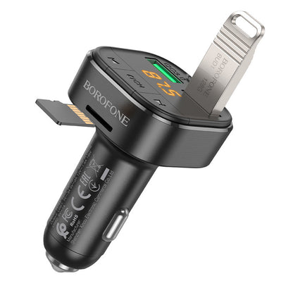 FM Bluetooth -modulaattori Borofone BC43 Flash, 2 x USB-A - 1 x microSD