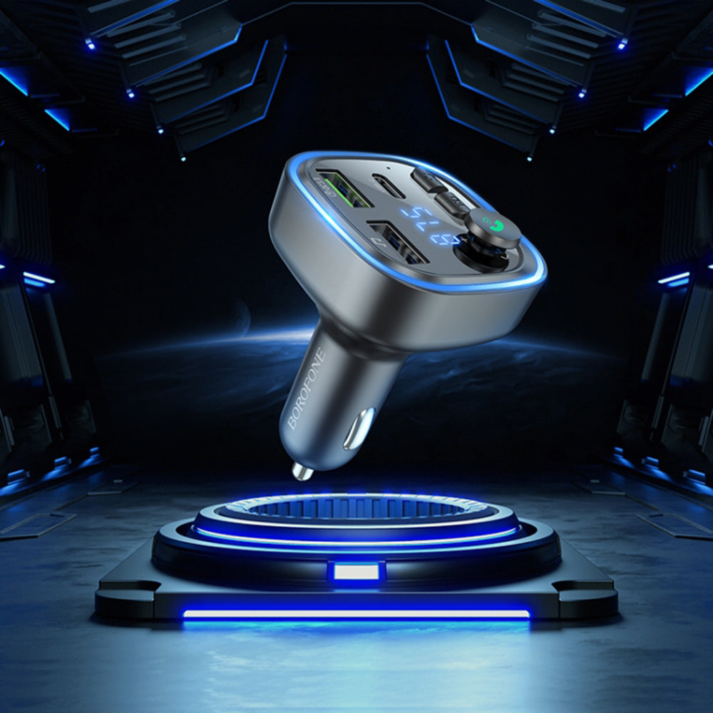 FM Bluetooth -modulaattori Borofone BC48, 2 x USB-A - 1 x USB-C