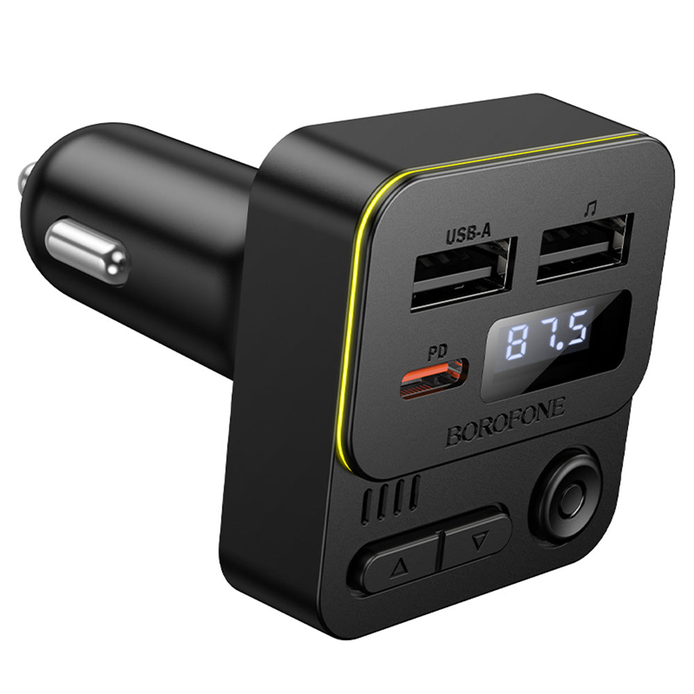 FM Bluetooth -modulaattori Borofone BC60 Hero, 2 x USB-A - 1 x USB-C