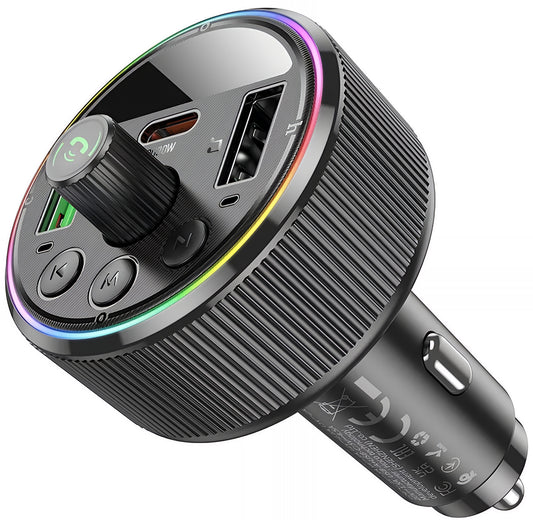 FM Bluetooth -modulaattori HOCO E82, 2 x USB-A - 1 x USB-C