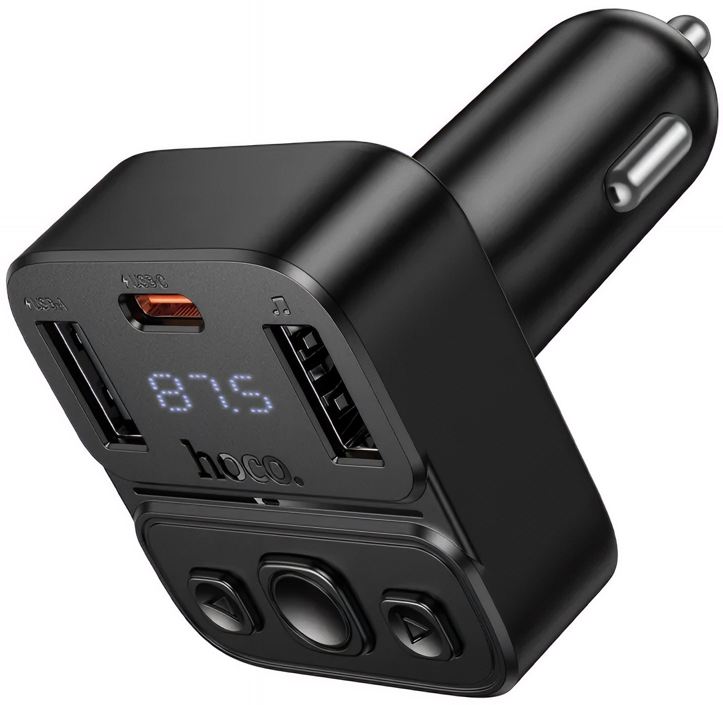 FM Bluetooth -modulaattori HOCO E87, 2 x USB-A - 1 x USB-C