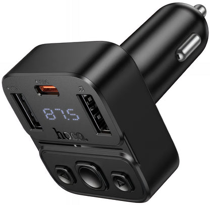 FM Bluetooth -modulaattori HOCO E87, 2 x USB-A - 1 x USB-C