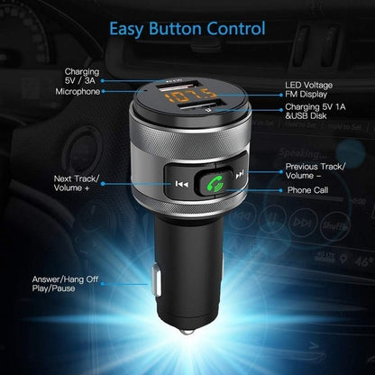 FM Bluetooth -modulaattori Techsuit VoltTune, 2 x USB-A