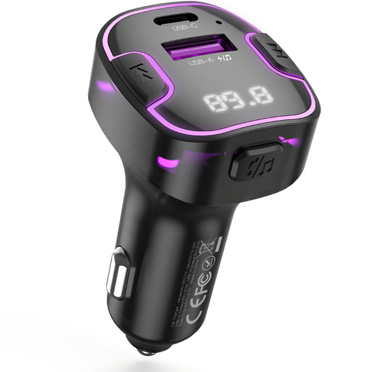 FM Bluetooth -modulaattori XO Design BCC12, 1 x USB-A - 1 x USB-C