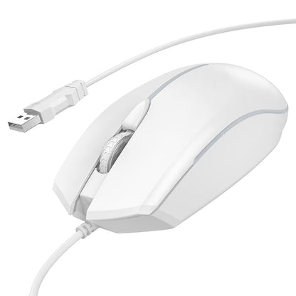 Wired USB Gaming Mouse HOCO GM37, RGB, 2400DPI, White