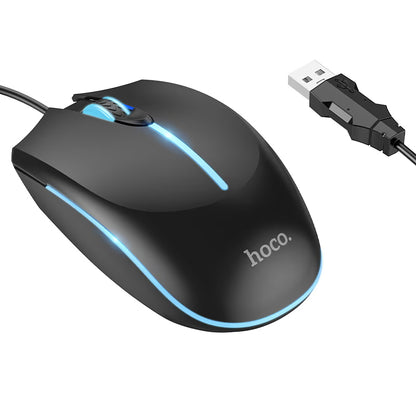 Langallinen USB-pelihiiri HOCO GM37, RGB, 2400DPI, Musta