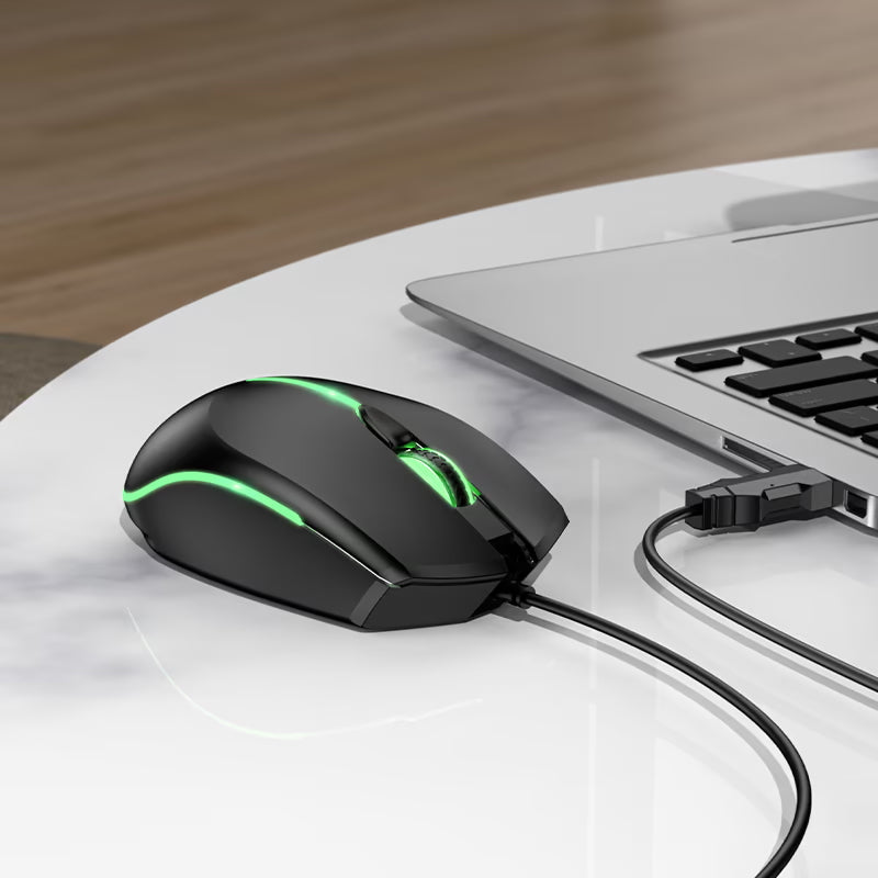 Langallinen USB-pelihiiri HOCO GM37, RGB, 2400DPI, Musta
