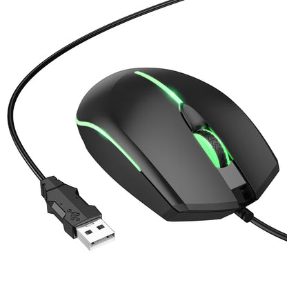 Langallinen USB-pelihiiri HOCO GM37, RGB, 2400DPI, Musta