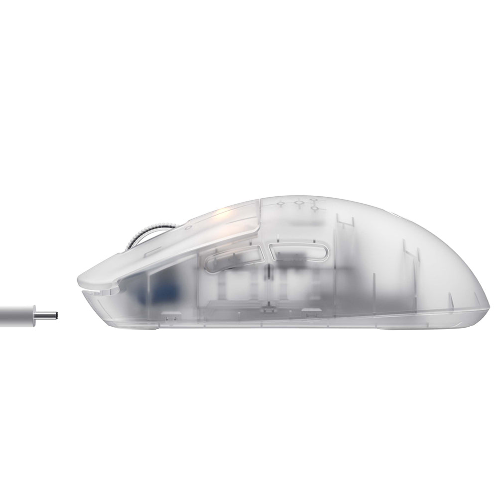 Langaton pelihiiri HAVIT MS970WB Pro, 800DPI - 12000DPI, BT / Wi-Fi / Langallinen, Läpinäkyvä Valkoinen