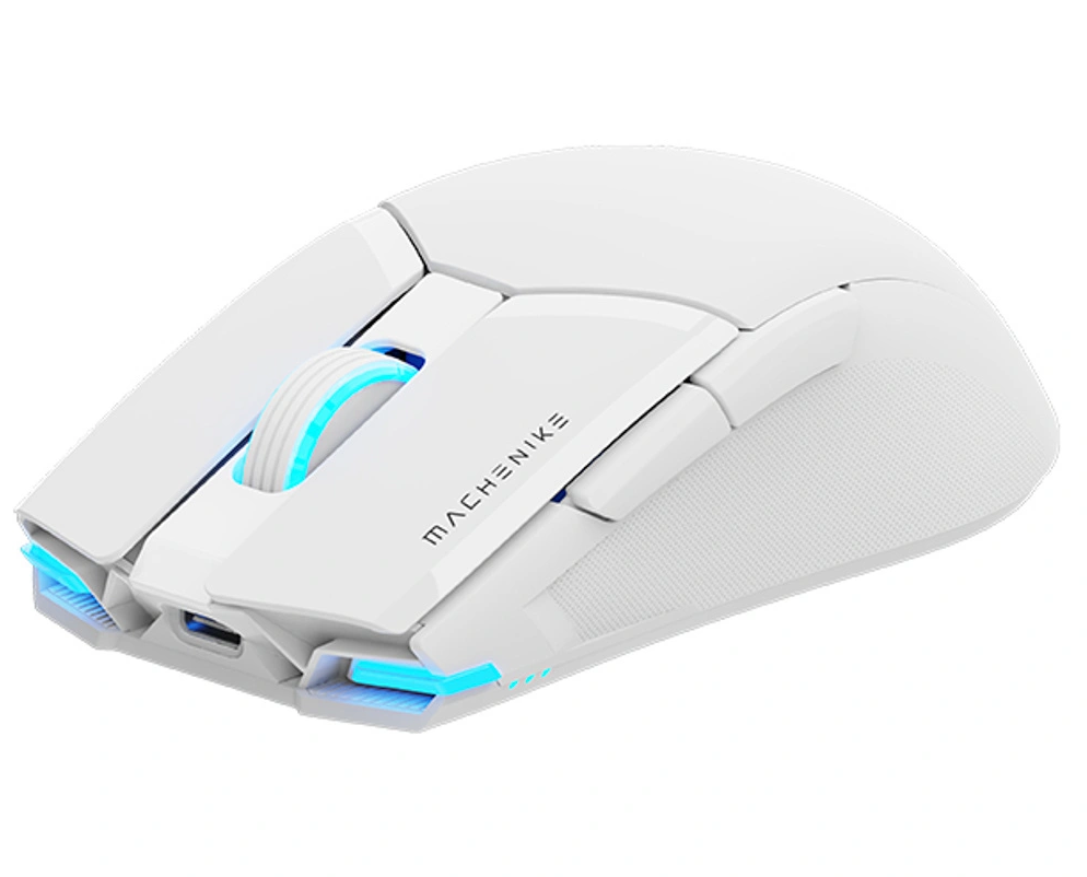 Machenike M7 Pro langaton pelihiiri, RGB, 1000–26000 DPI, valkoinen