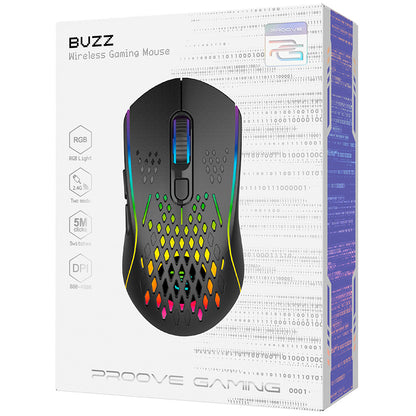 Proove Buzz langaton pelihiiri, RGB, 800DPI - 4800DPI, Musta WMBU00022401