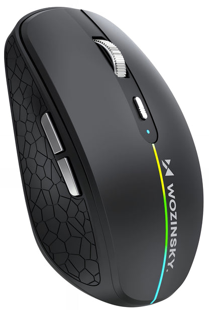 Langaton pelihiiri WZK WMGK-1132, 1600DPI, RGB, BT / Wi-Fi, Musta