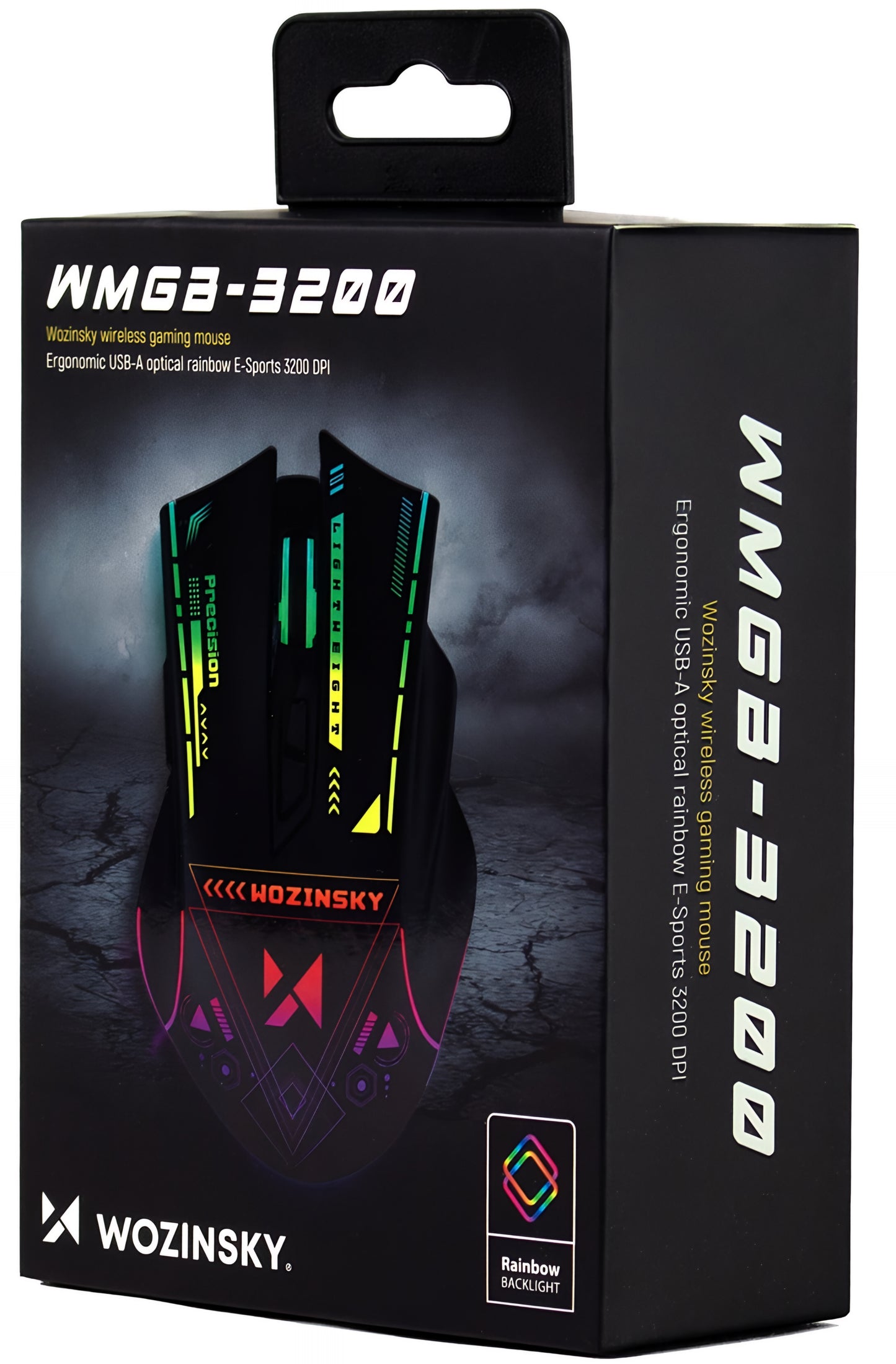 Langaton pelihiiri WZK WMGB-3200, 3200DPI, RGB, Musta