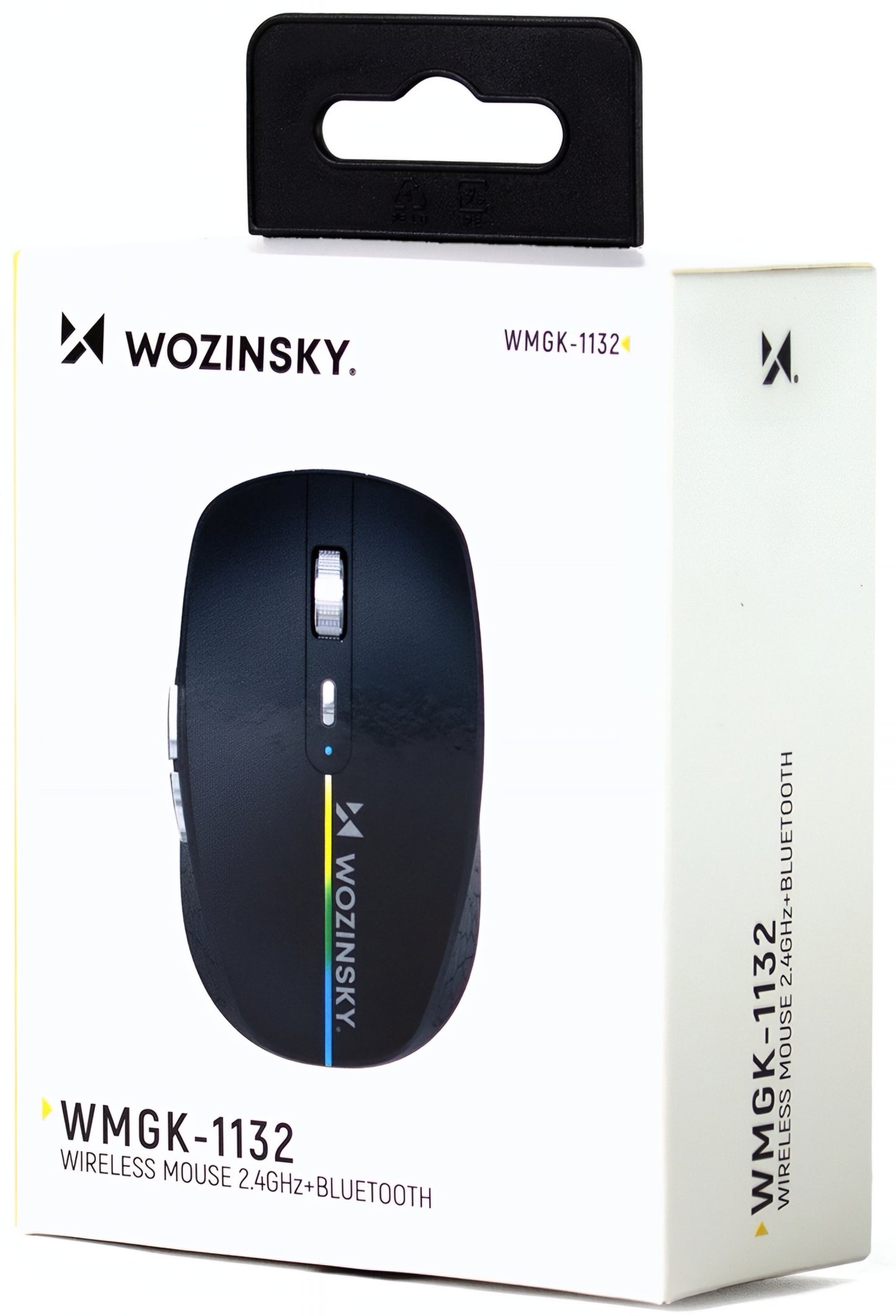 Langaton pelihiiri WZK WMGK-1132, 1600DPI, RGB, BT / Wi-Fi, Musta