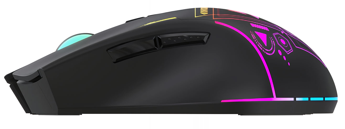 Langaton pelihiiri WZK WMGB-3200, 3200DPI, RGB, Musta