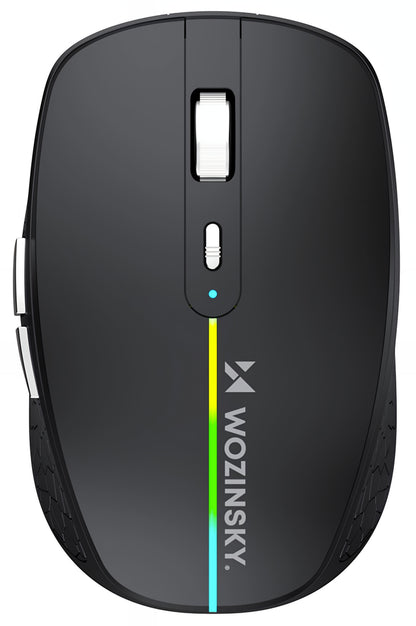 Langaton pelihiiri WZK WMGK-1132, 1600DPI, RGB, BT / Wi-Fi, Musta