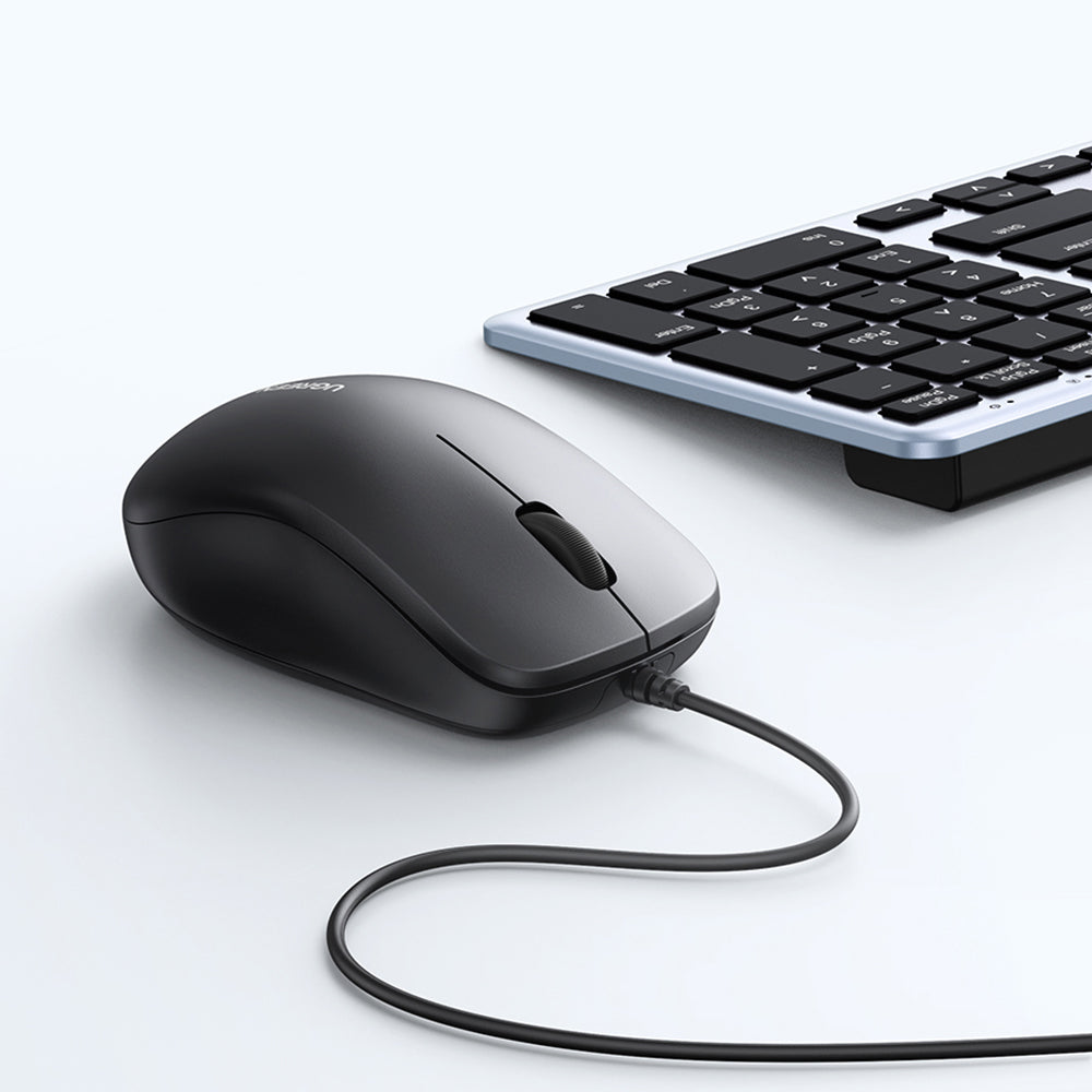 UGREEN MU007 langallinen USB-hiiri, 1200DPI, 1.5m, musta