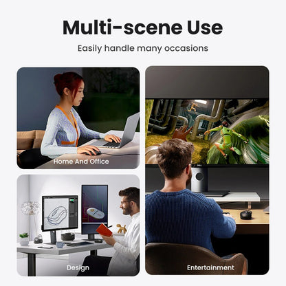 UGREEN MU007 langallinen USB-hiiri, 1200DPI, 1.5m, musta