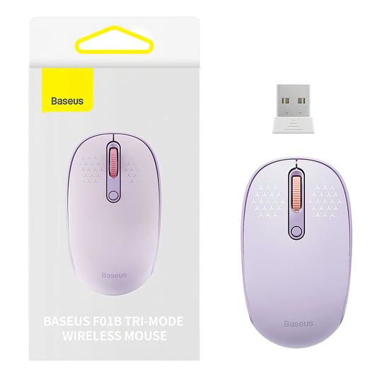 Langaton hiiri Baseus F01B Tri-Mode, 1600DPI, BT / Wi-Fi, Liila B01055503513-00