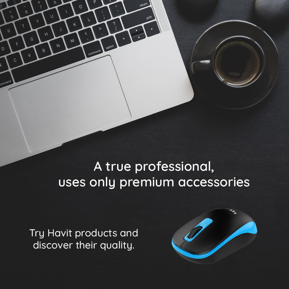 HAVIT MS626GT Wireless Mouse, 1200DPI, Black Grey