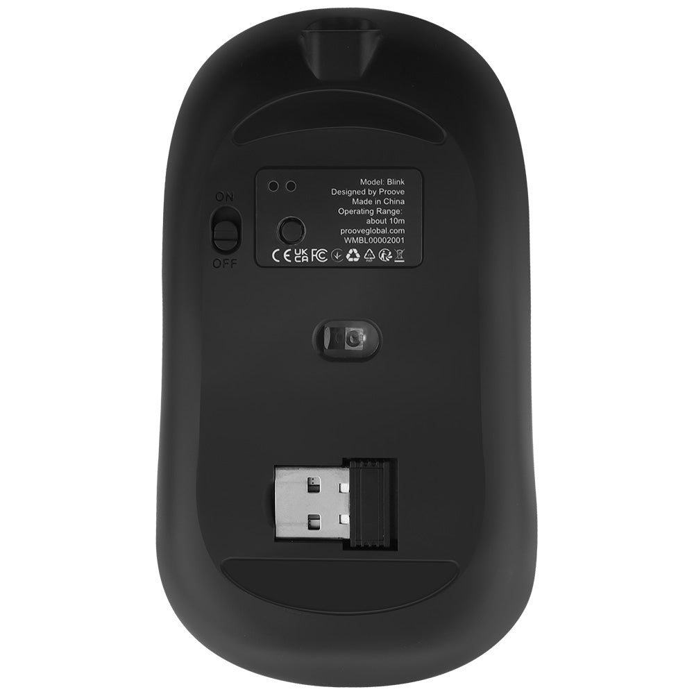 Langaton hiiri Proove Blink, RGB, 800DPI - 1600DPI, BT / Wi-Fi, Musta WMBL00002001