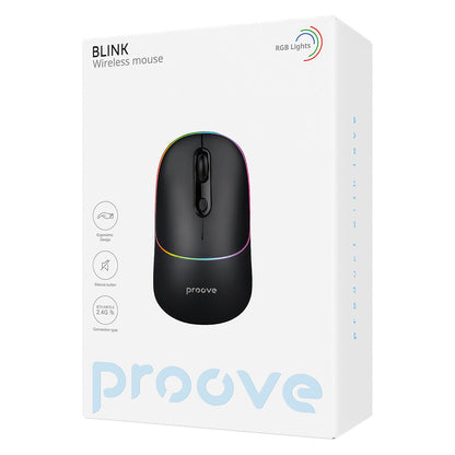 Langaton hiiri Proove Blink, RGB, 800DPI - 1600DPI, BT / Wi-Fi, Musta WMBL00002001