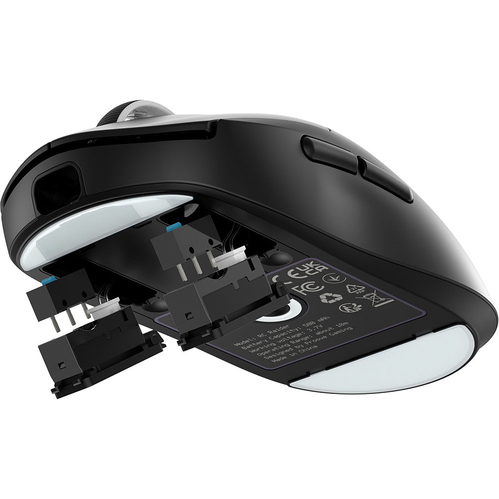 Langaton hiiri Proove RC Raider 8K, 800DPI - 32000DPI, BT / Wi-Fi / Wired, Musta WMRR00122001