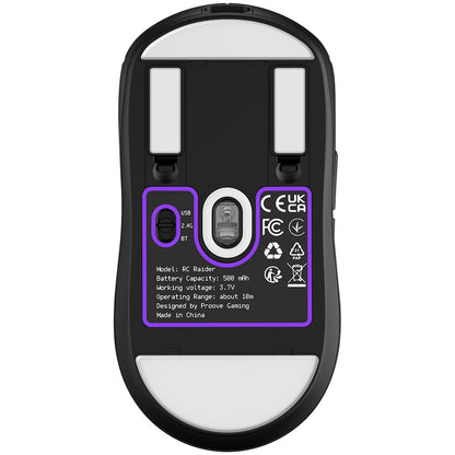 Langaton hiiri Proove RC Raider 8K, 800DPI - 32000DPI, BT / Wi-Fi / Wired, Musta WMRR00122001