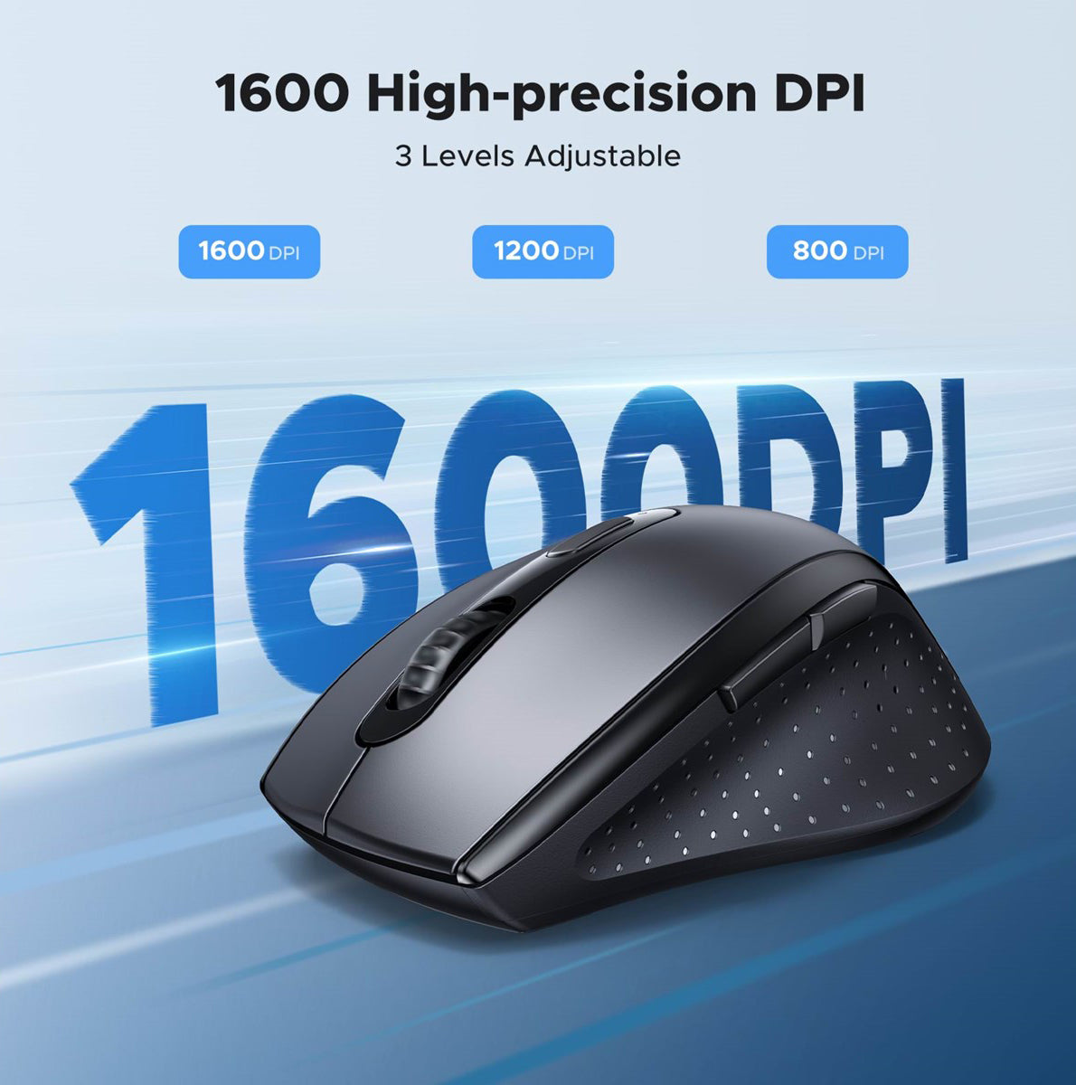 UGREEN M511 Langaton Hiiri, 1600DPI, Musta