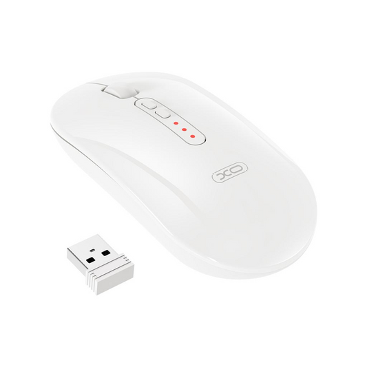 Langaton hiiri XO Design M13 Silent Tri-mode, 1600DPI, BT / Wi-Fi, Valkoinen