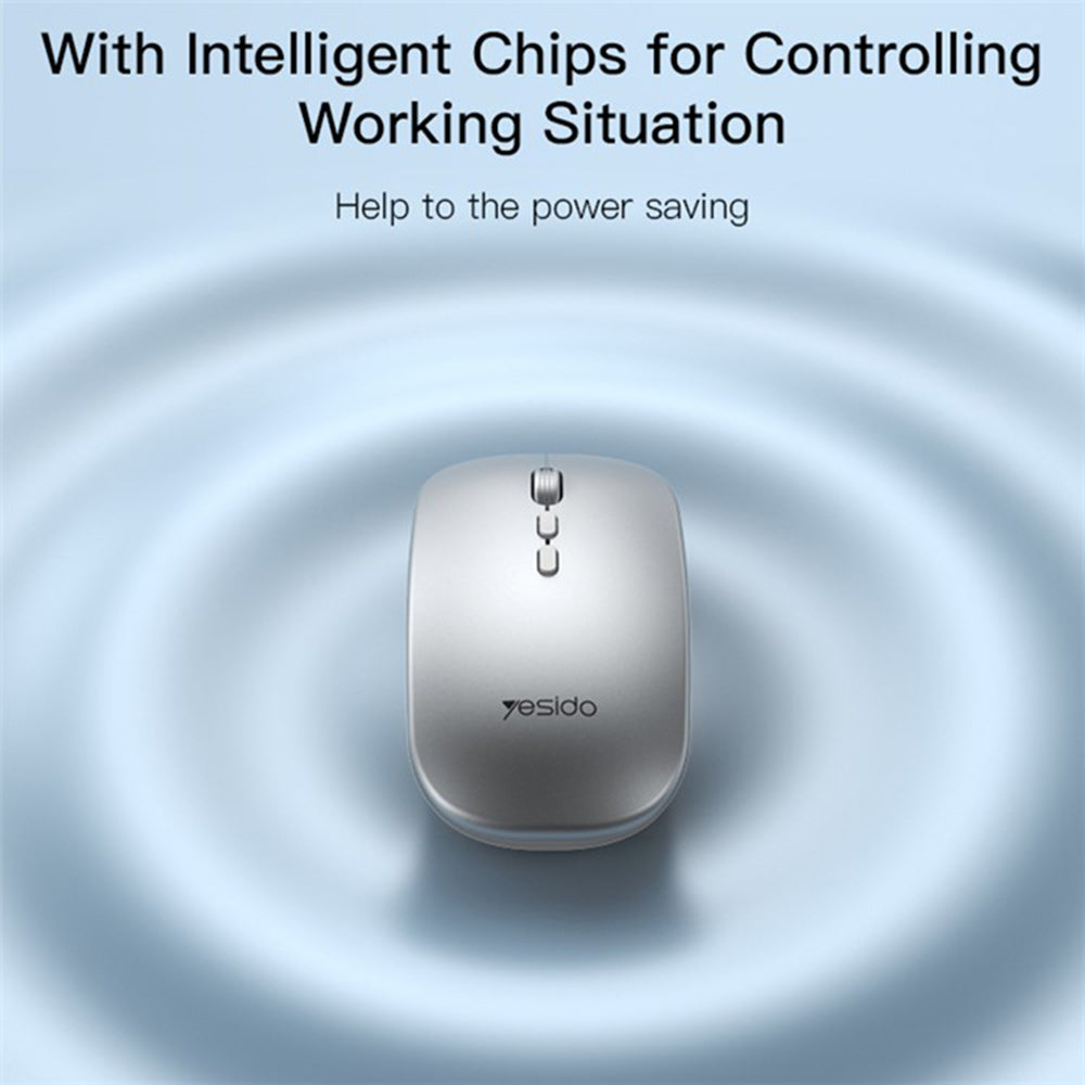 Wireless Mouse Yesido KB15, 800DPI - 1600DPI, Silver