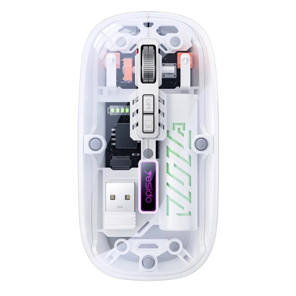 Langaton hiiri Yesido KB29, 800DPI - 1600DPI, BT / Wi-Fi, Valkoinen