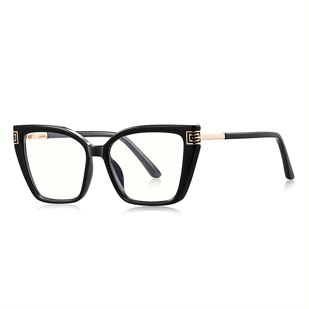Techsuit 2260 Women's Computer Glasses, Anti-Blue Light, Black Gold