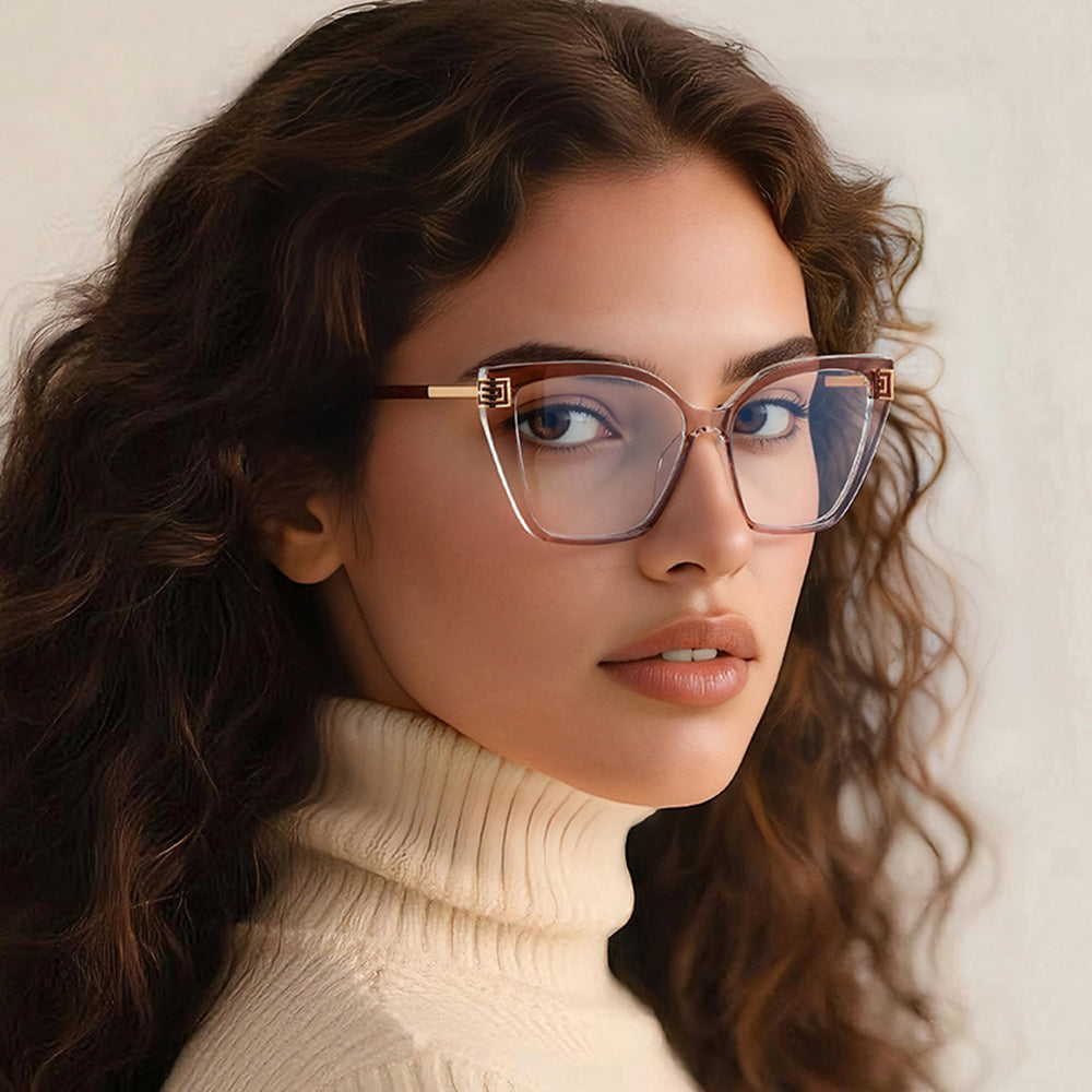 Techsuit 2260 Women's Computer Glasses, Anti-Blue Light, Black Gold