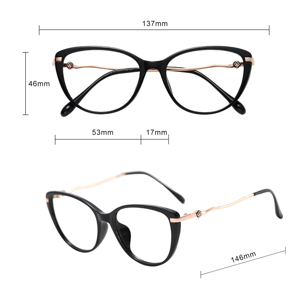 Techsuit 86162 Women's Computer Glasses, Anti-Blue Light, Silver Beige